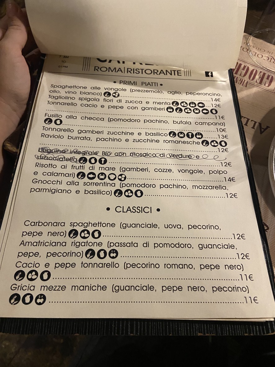 Caprera menu 2