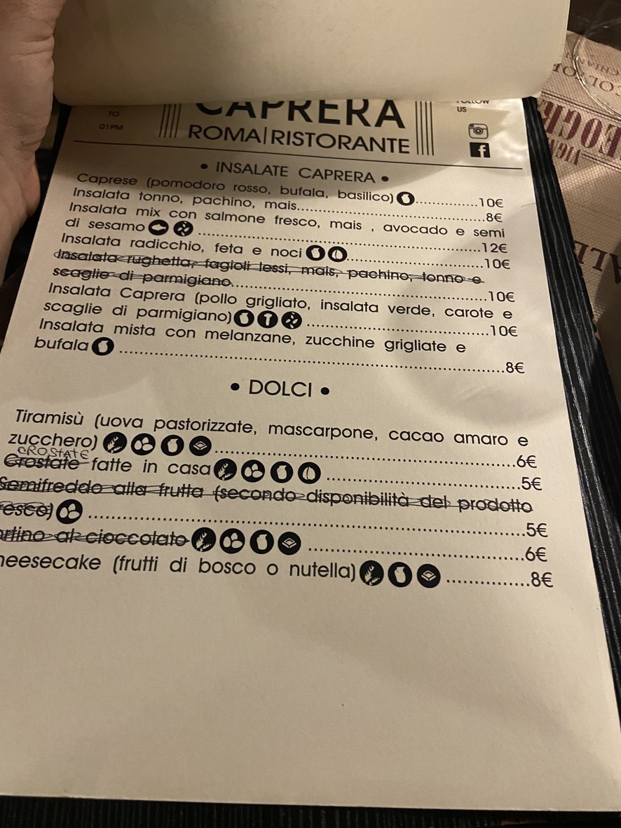 Caprera menu 4