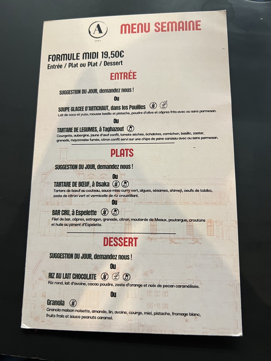 Café A menu 2