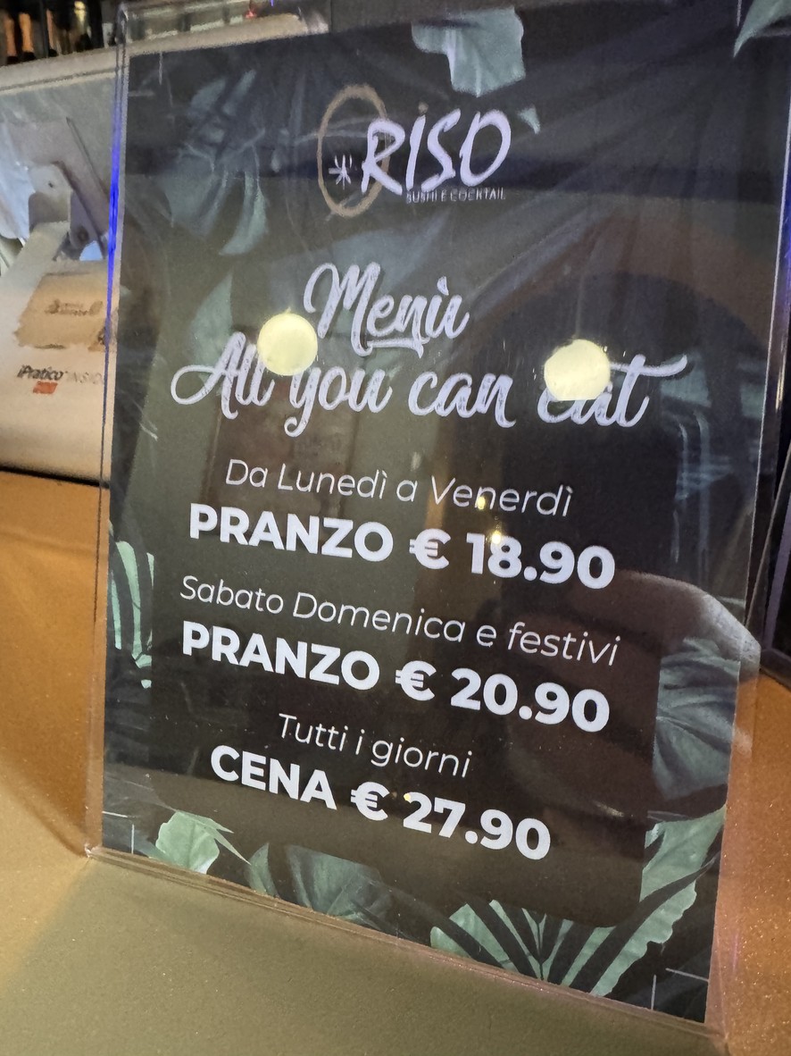 Riso Sushi&Cocktail menu 1