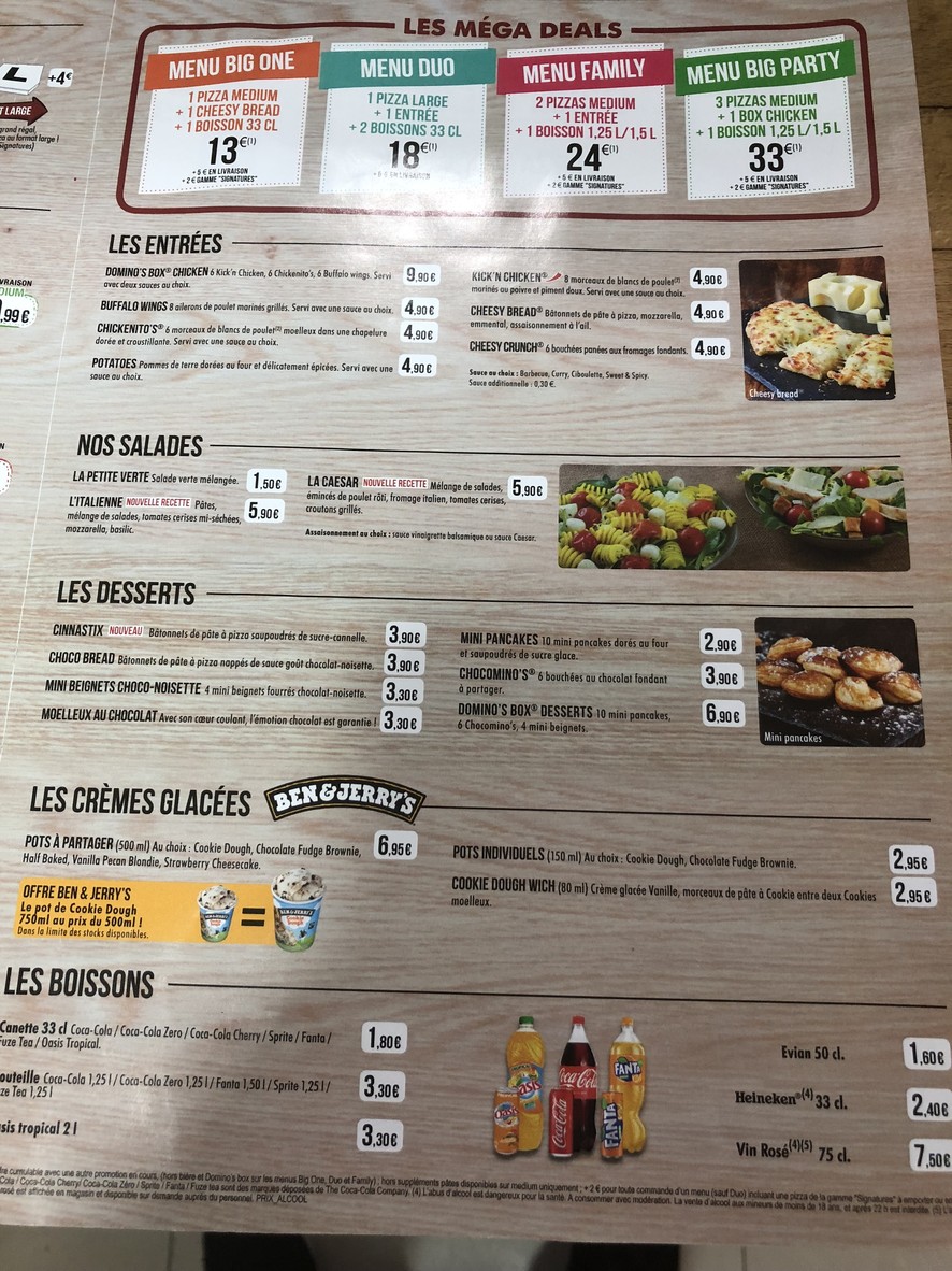 Domino's Pizza Paris 19 - Jaurès menu 2