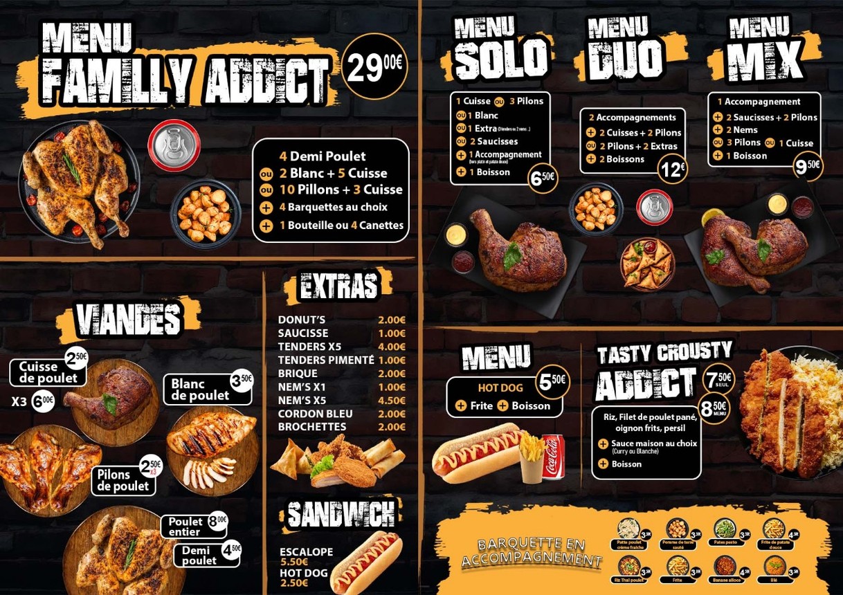 Poulet addict menu 1