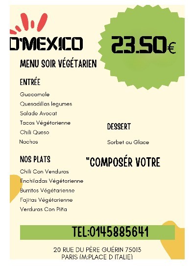 O'Mexico menu 1