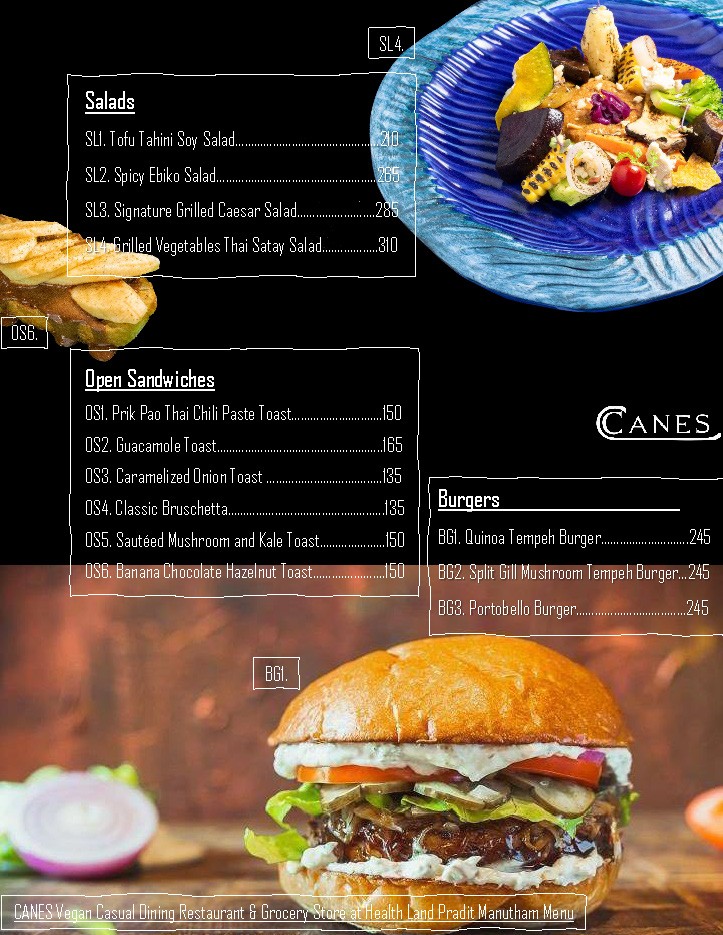 CANES Vegan Casual Dining Restaurant en Health Land Pradit Manutham menu 2