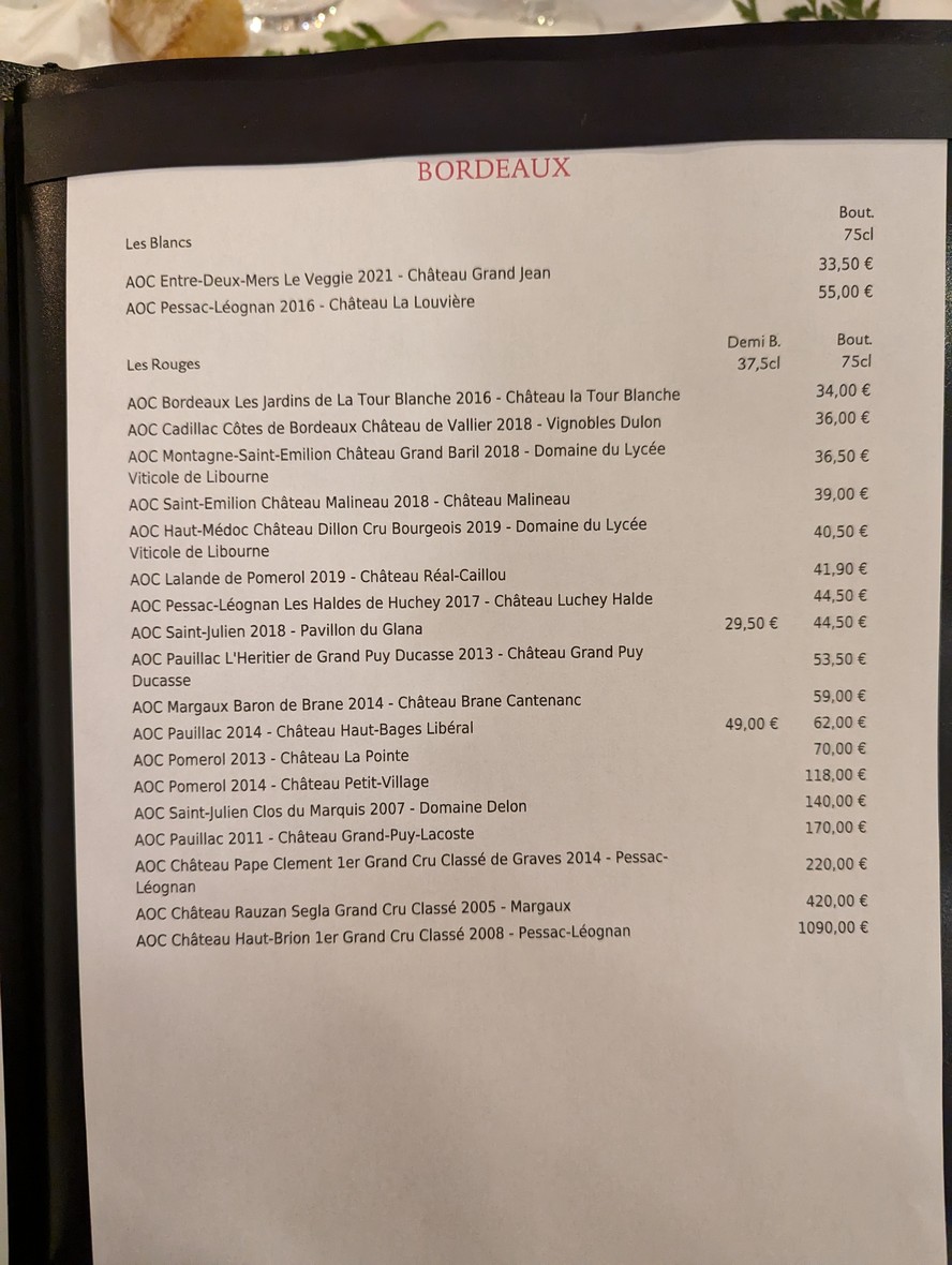 Chez Comus menu 4