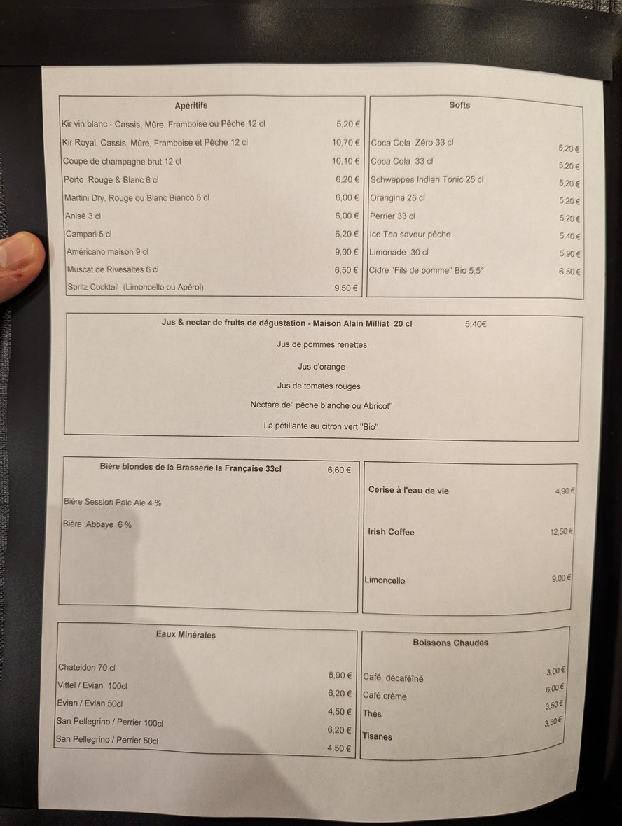 Chez Comus menu 5