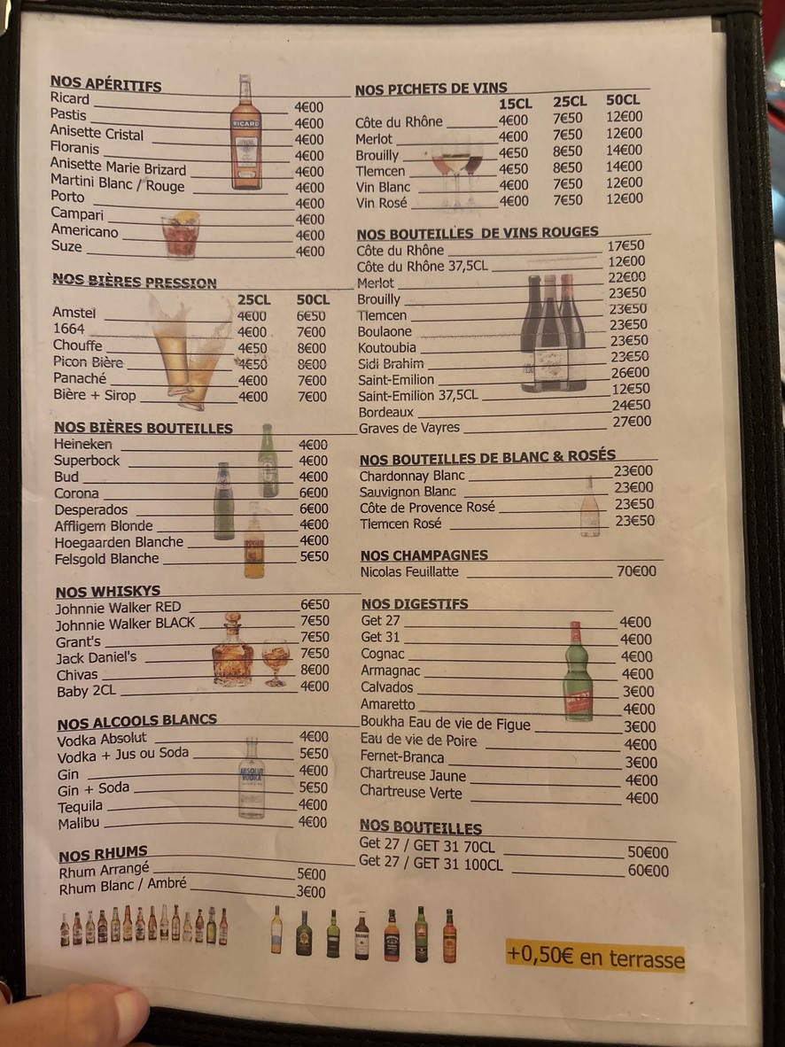 Restaurant Bar des "Deux Gares" menu 2