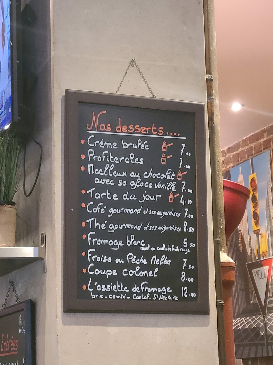 Chazelles Café menu 1