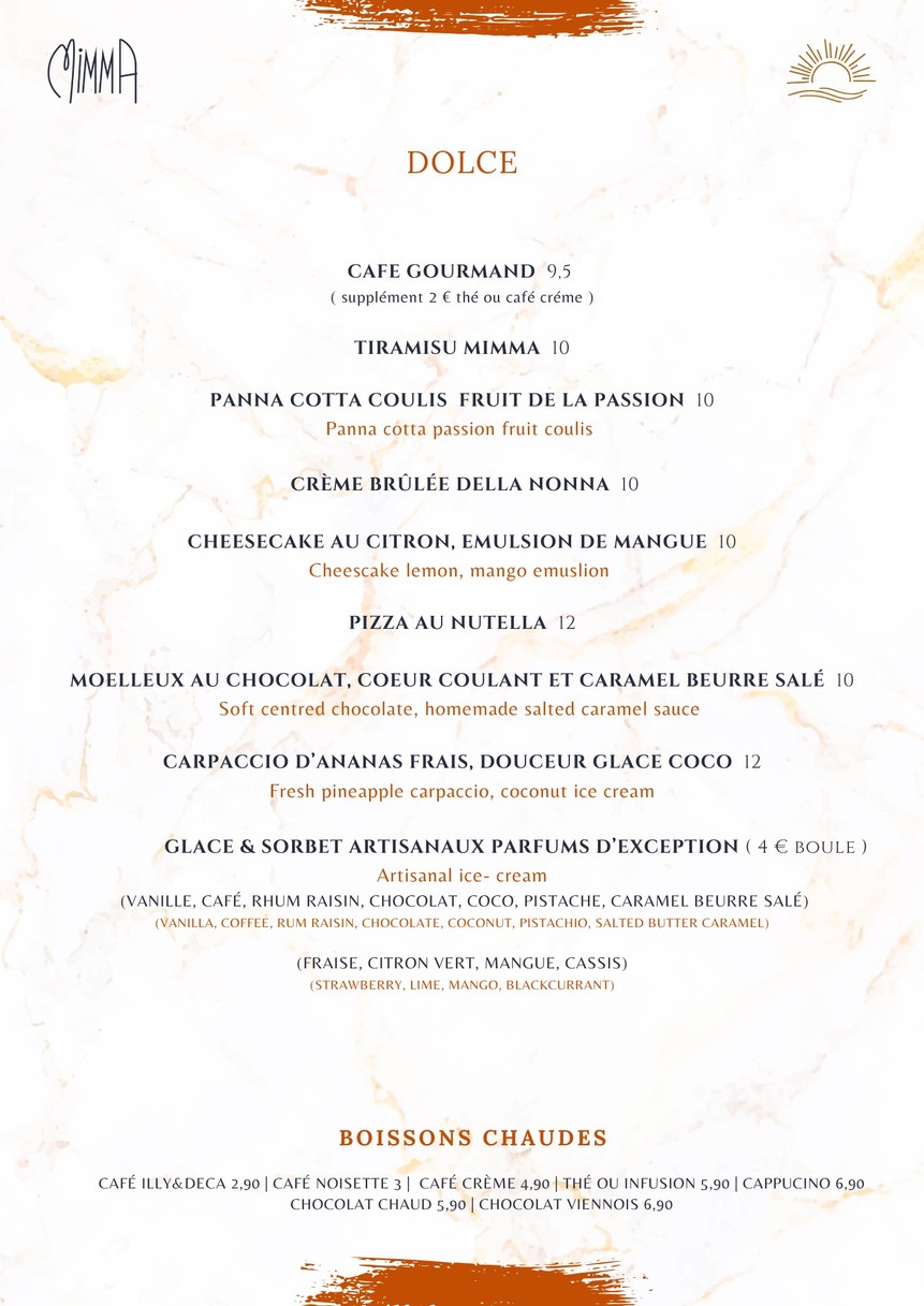 Mimma menu 3