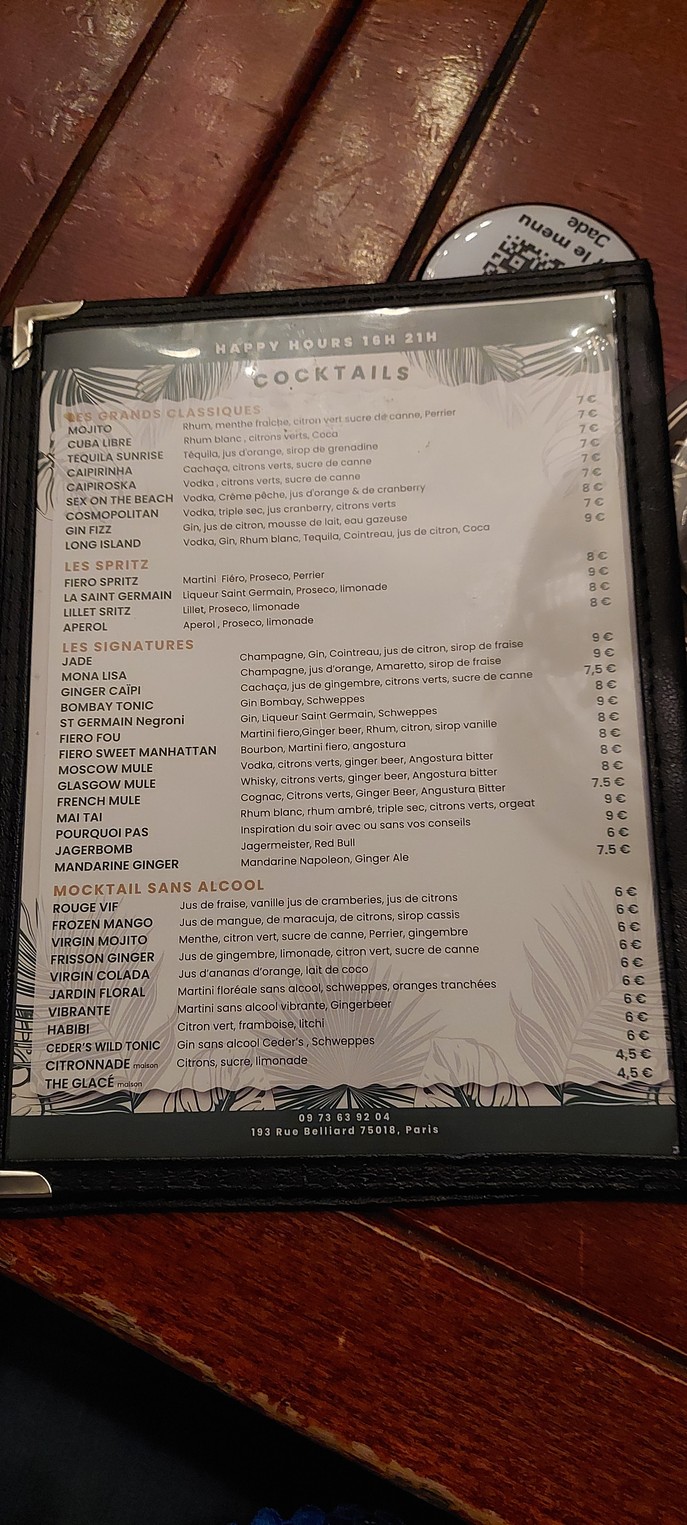 Jade menu 5