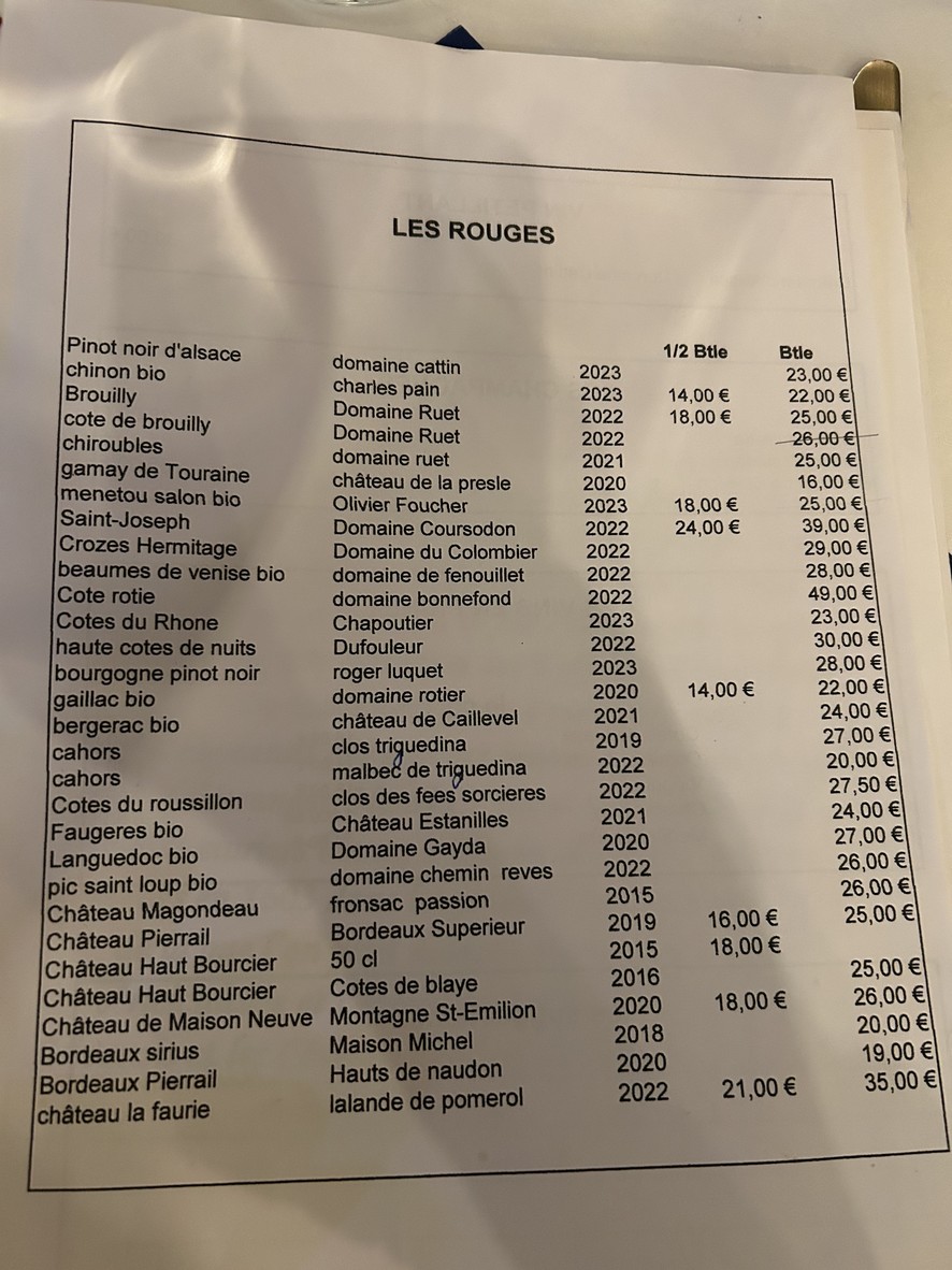 Le Murier menu 2
