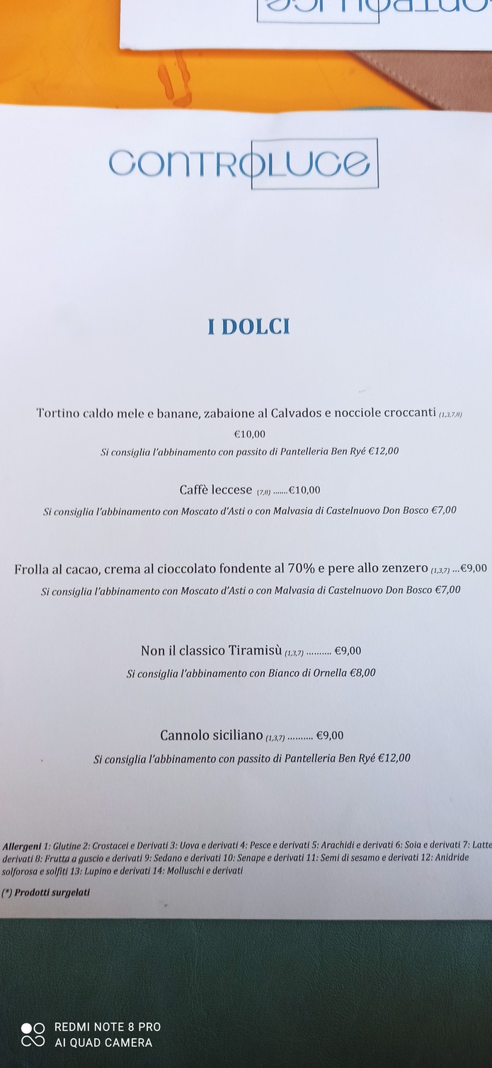 Ristorante Controluce menu 4