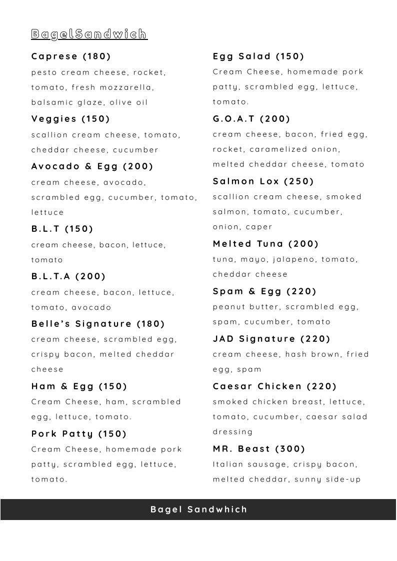 Just A Drink Maybe - Bagel Coffee Shop menu 2