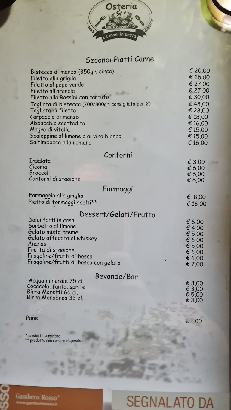 Restaurante Le Mani in Pasta menu 4
