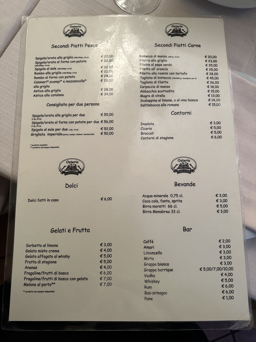Restaurante Le Mani in Pasta menu 5