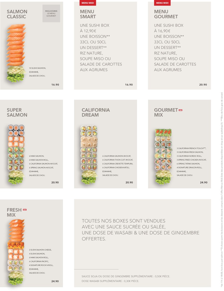 Sushi Shop Paris Saint Dominique menu 3