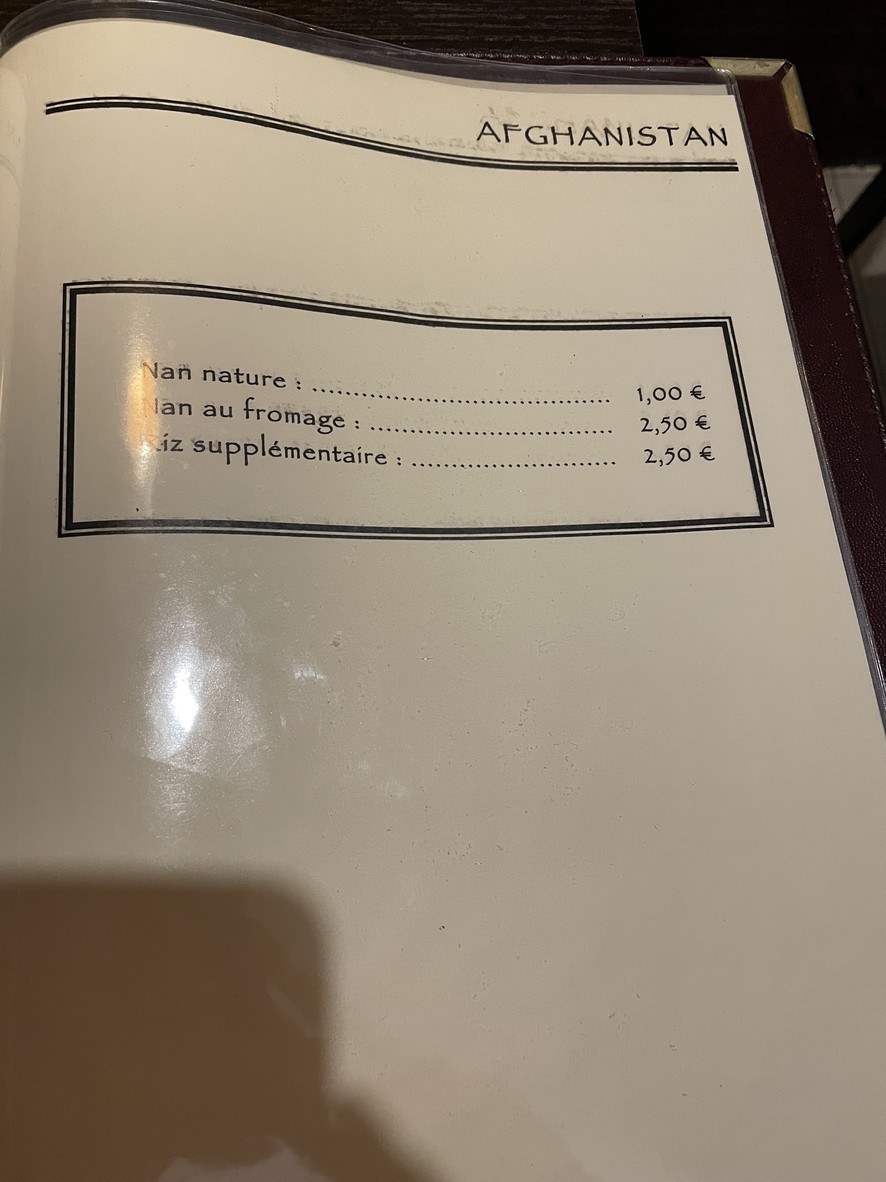 Afghanistan Restaurant menu 4