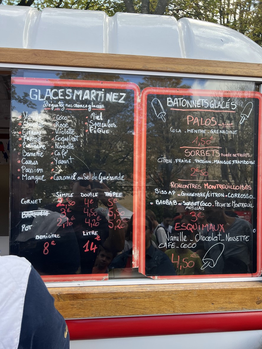 Glaces Martinez menu 1