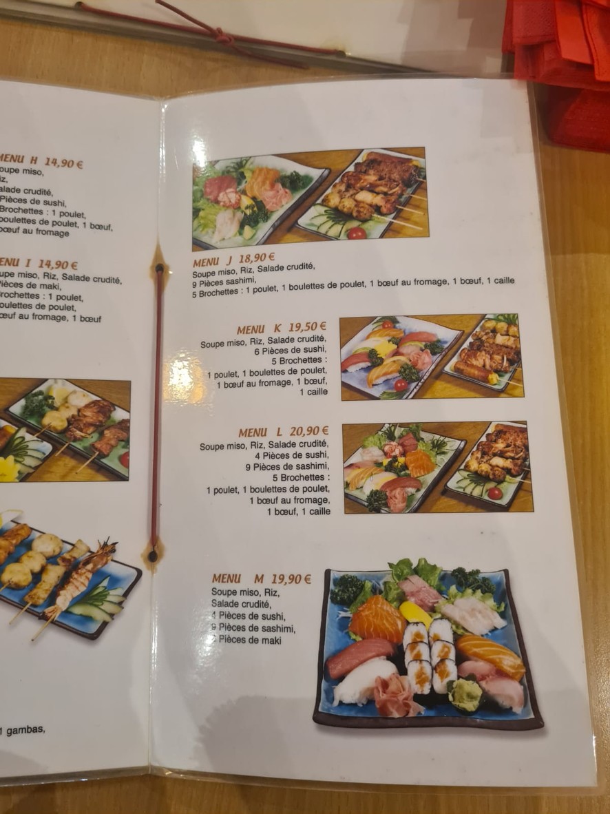 Soleil Levant あさひ menu 2