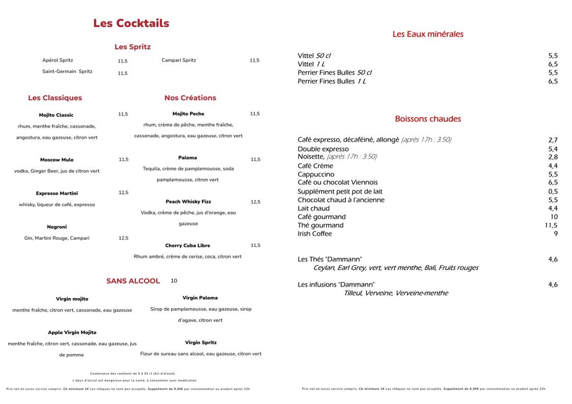 Le Marly menu 4