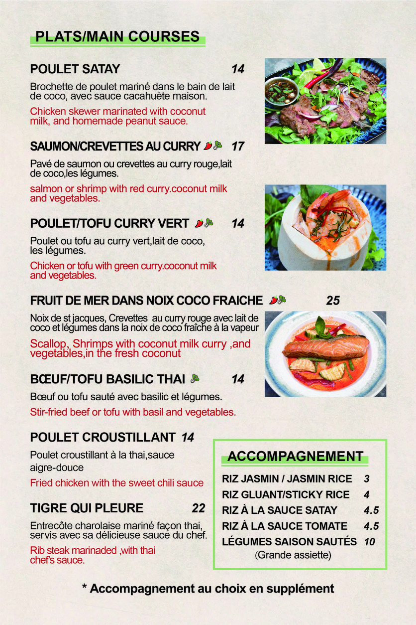 Bangkok Café menu 2