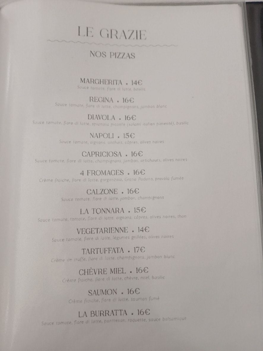 Le grazie menu 1