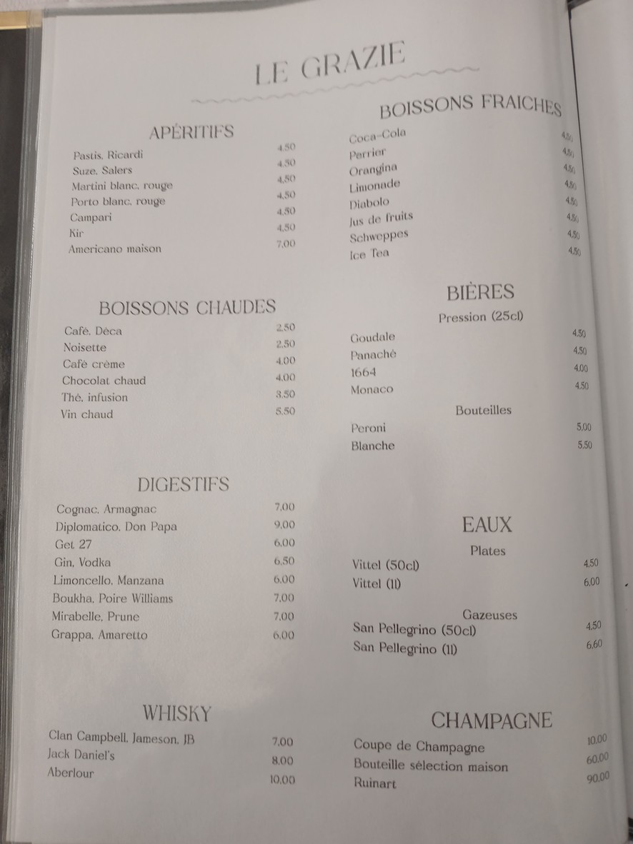 Le grazie menu 2