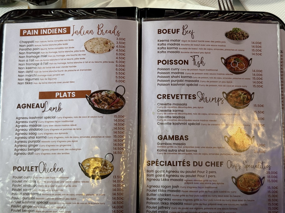 New Dehli menu 2