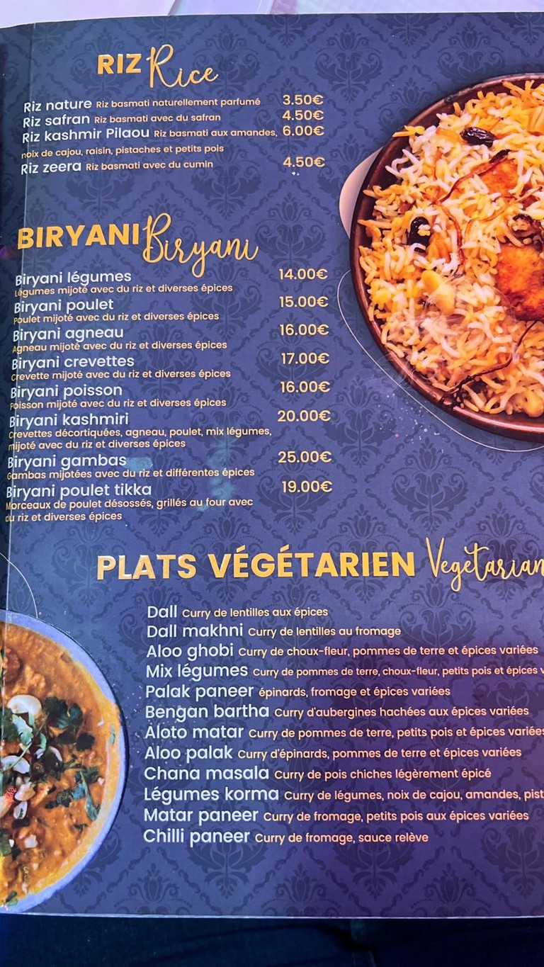 New Dehli menu 3