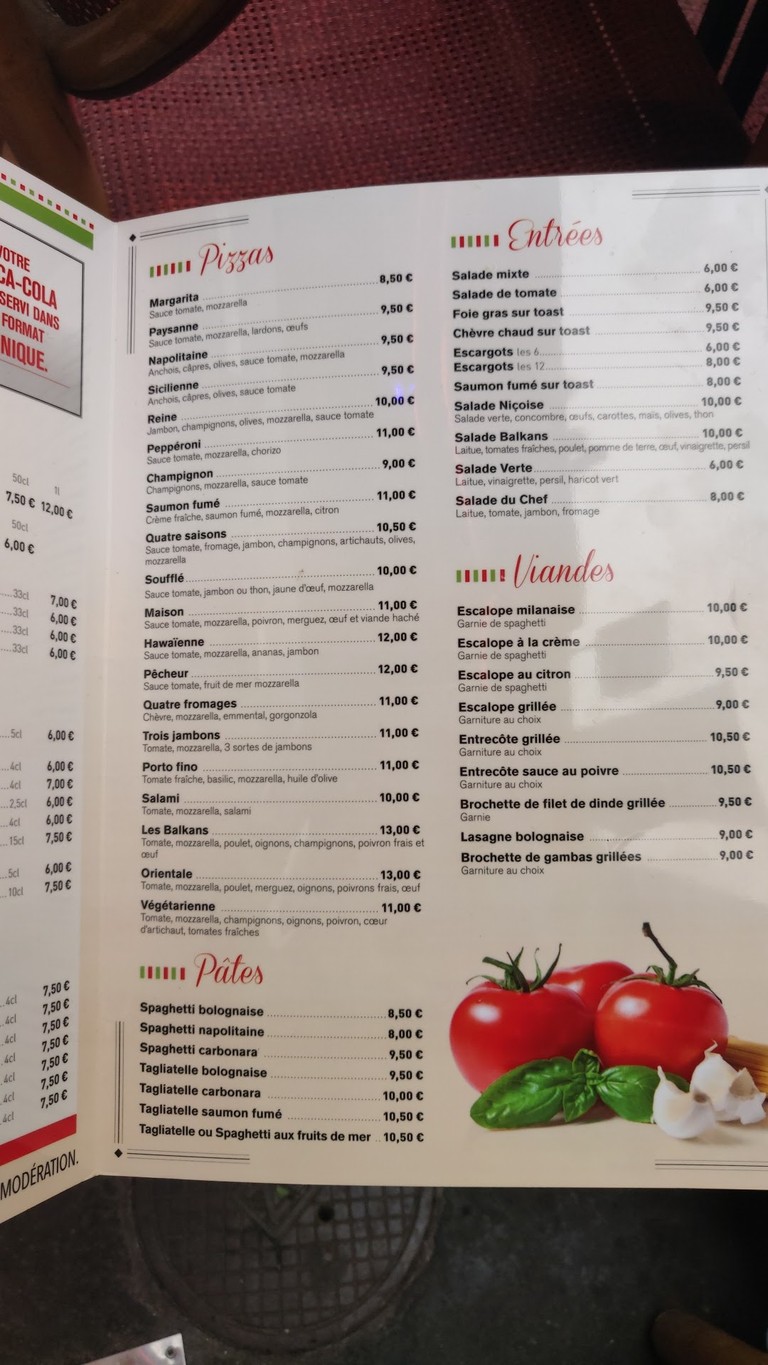 Les Balkans menu 2