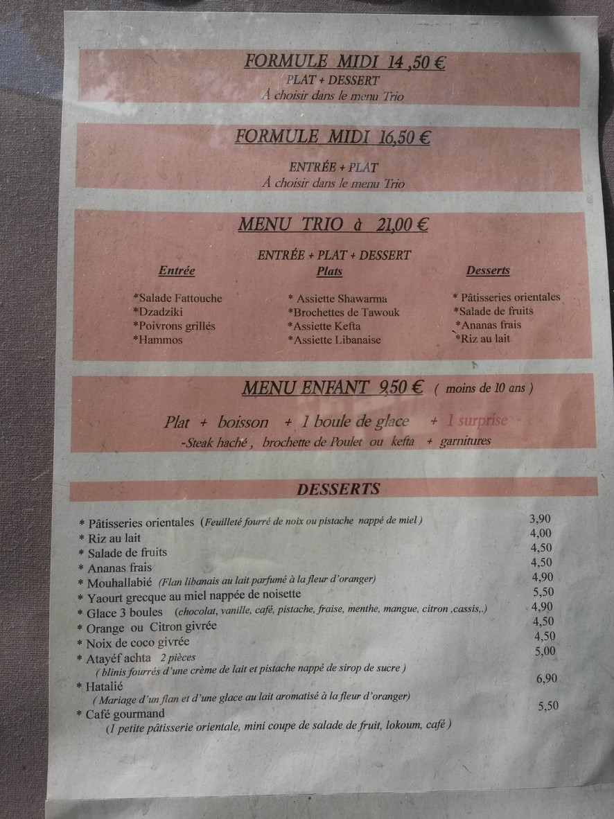 Chez Bedros menu 3