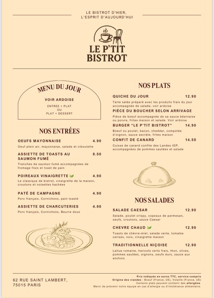 Le P’tit Bistrot Restaurant Bar Tabac