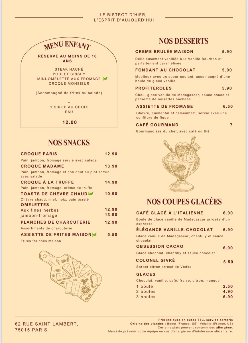 Le P’tit Bistrot Restaurant Bar Tabac menu 2