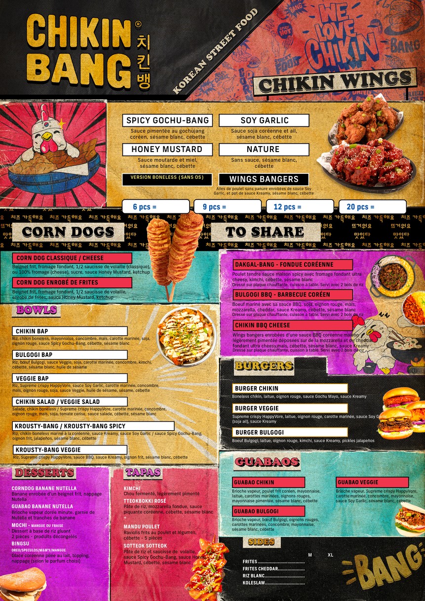 Chikin Bang - Korean Street Food - La Défense menu 1