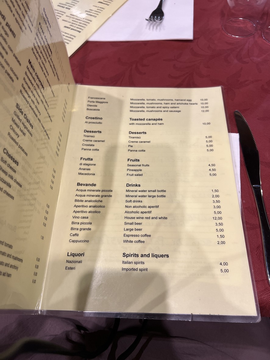 Trattoria Pizzeria Porta Maggiore menu 3