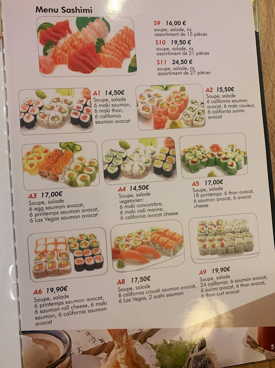 NAGANO SUSHI menu 3