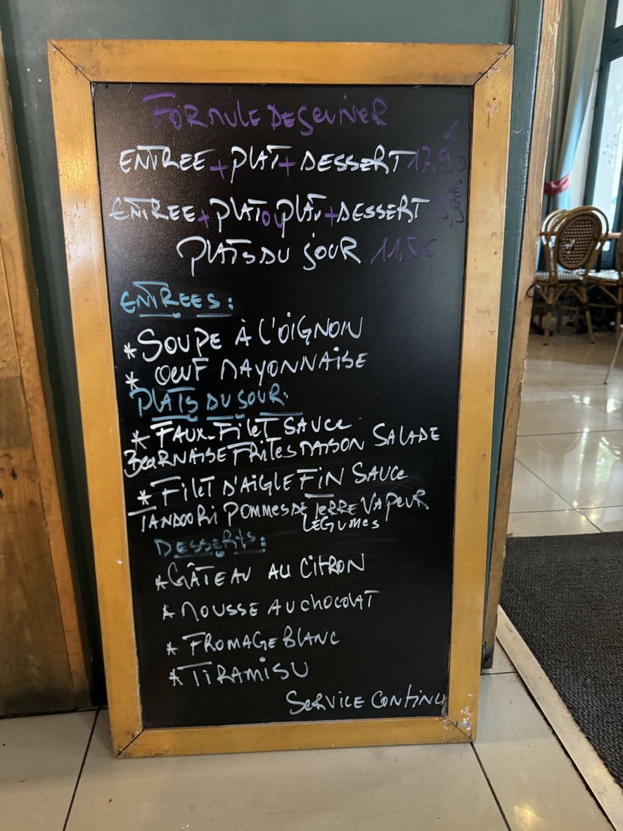 Le bistrot menu 1