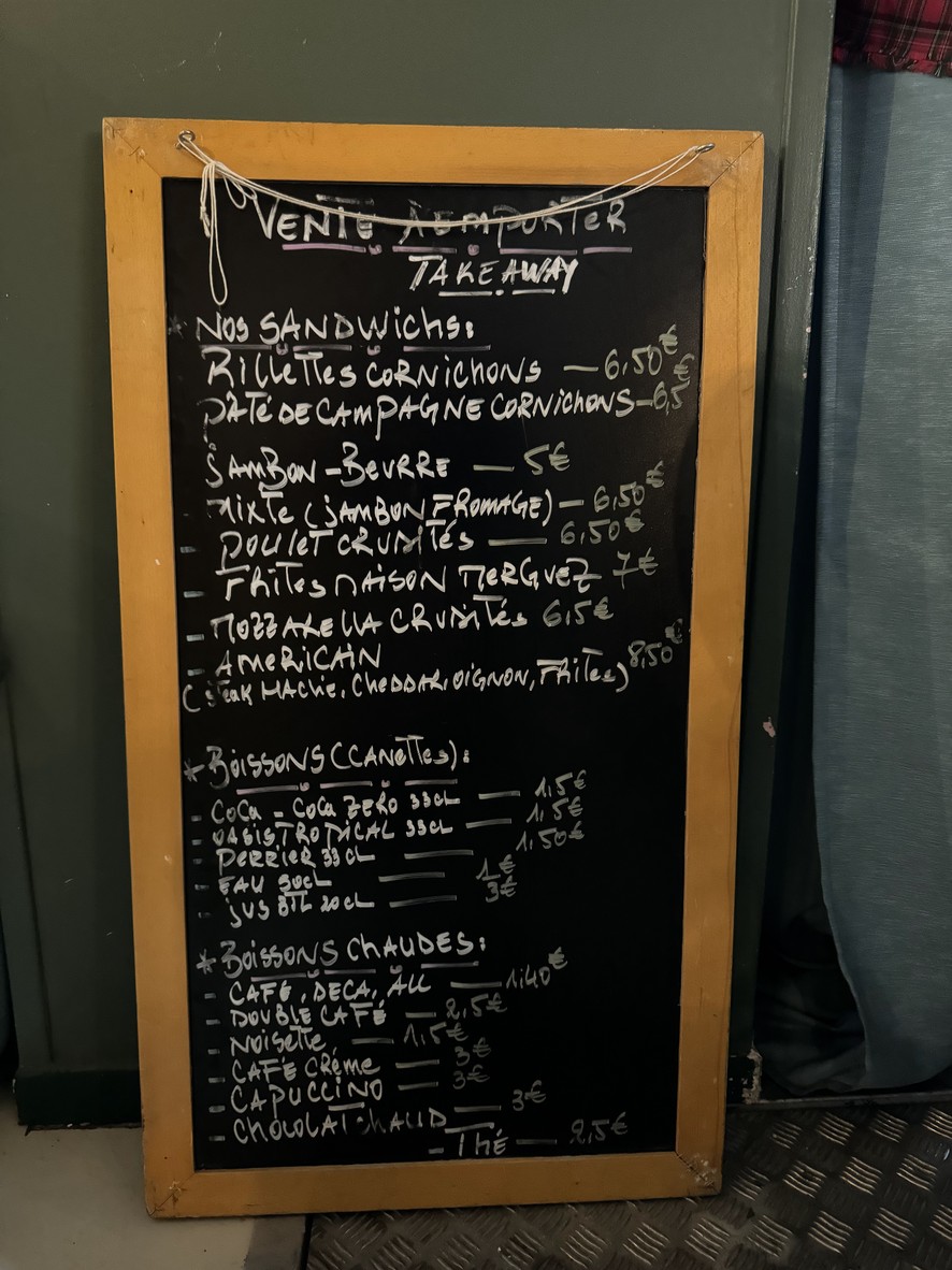 Le bistrot menu 3