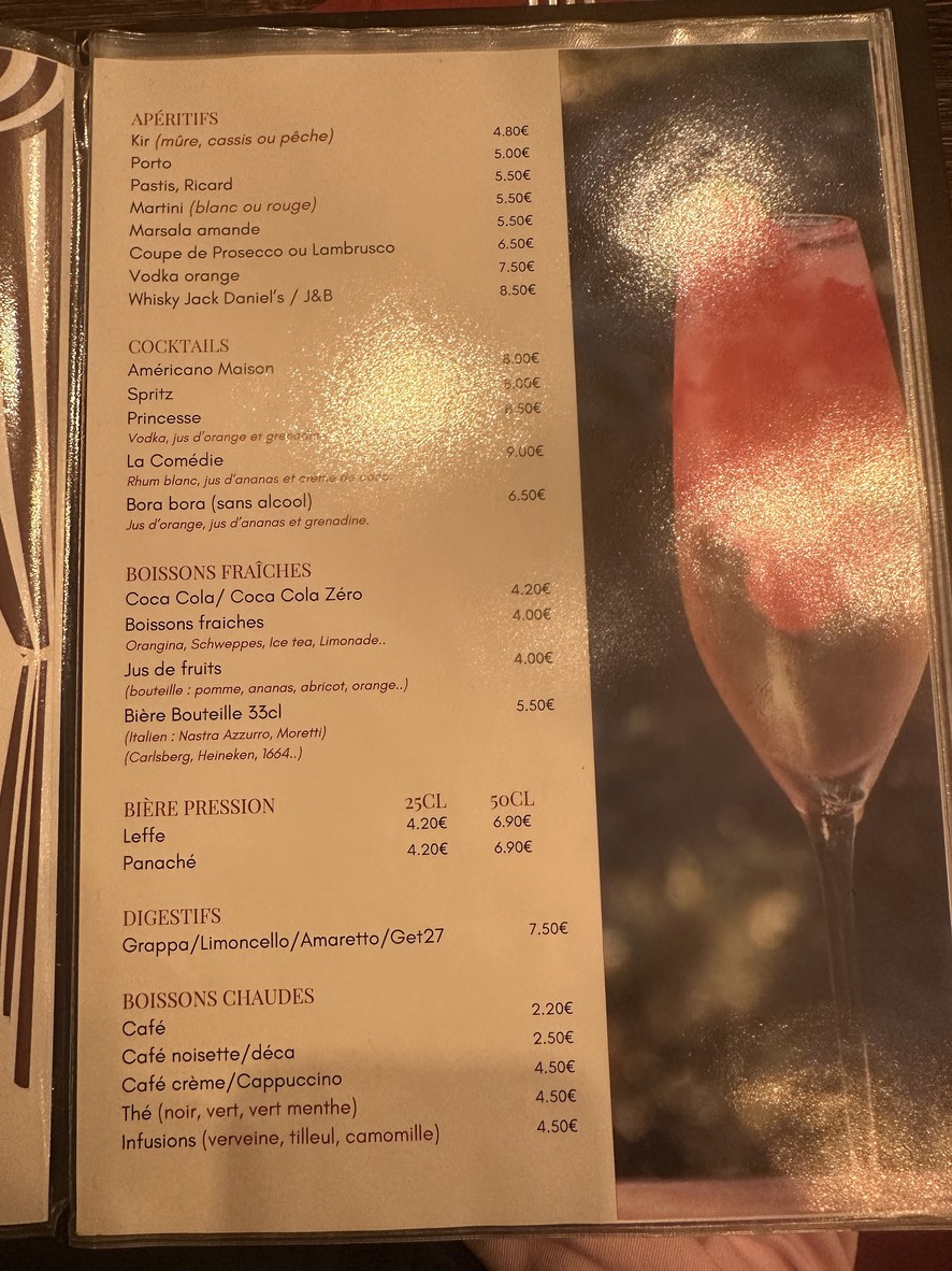 La Petite Comédie - Restaurant italien Paris 9 menu 6