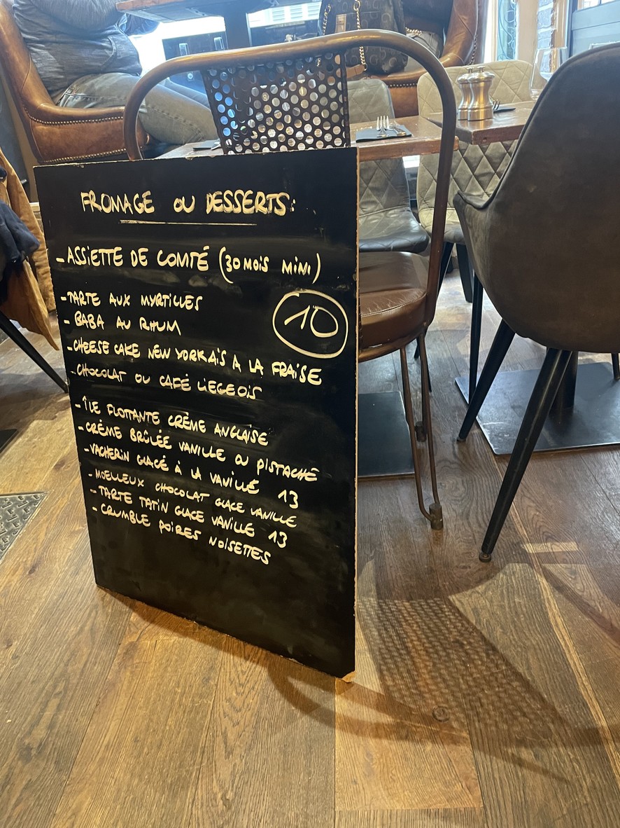CHEZ TONY bistrot français PARIS 16 La Muette menu 2