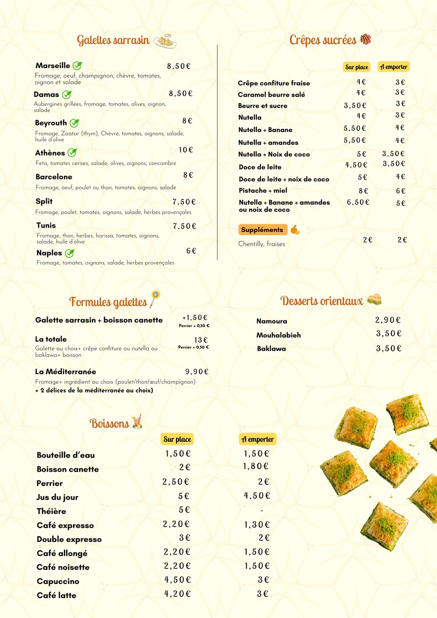 Le Soleil menu 2