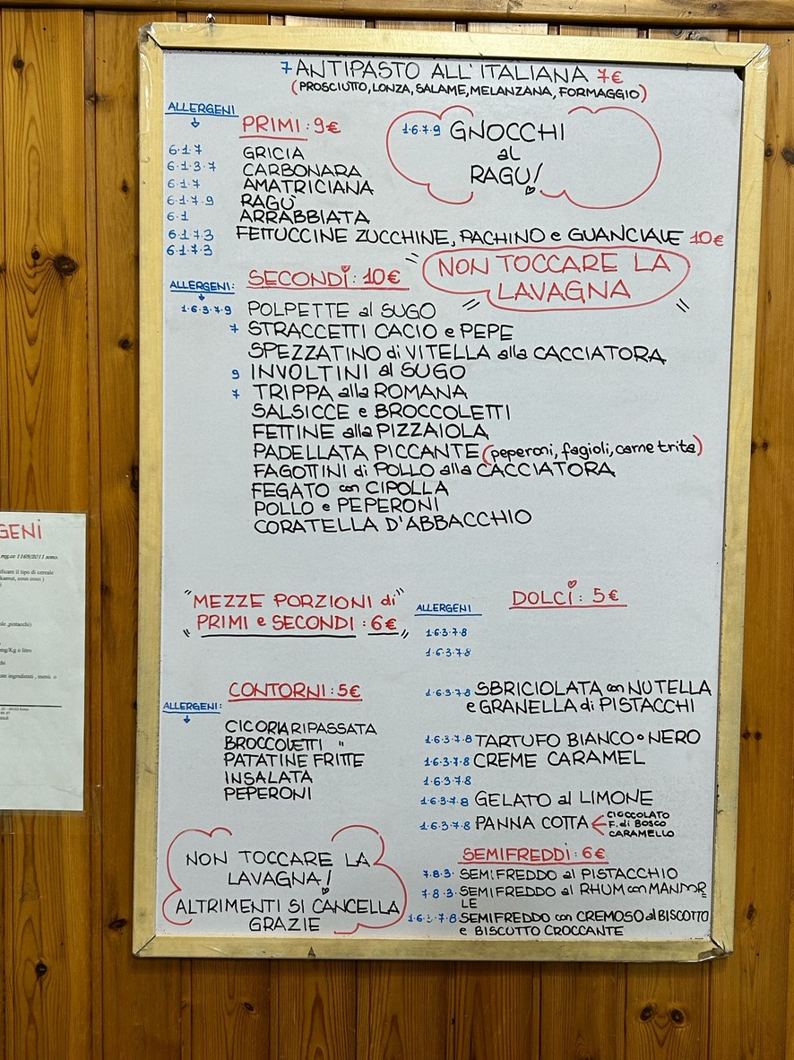 Trattoria La Rustica menu 1