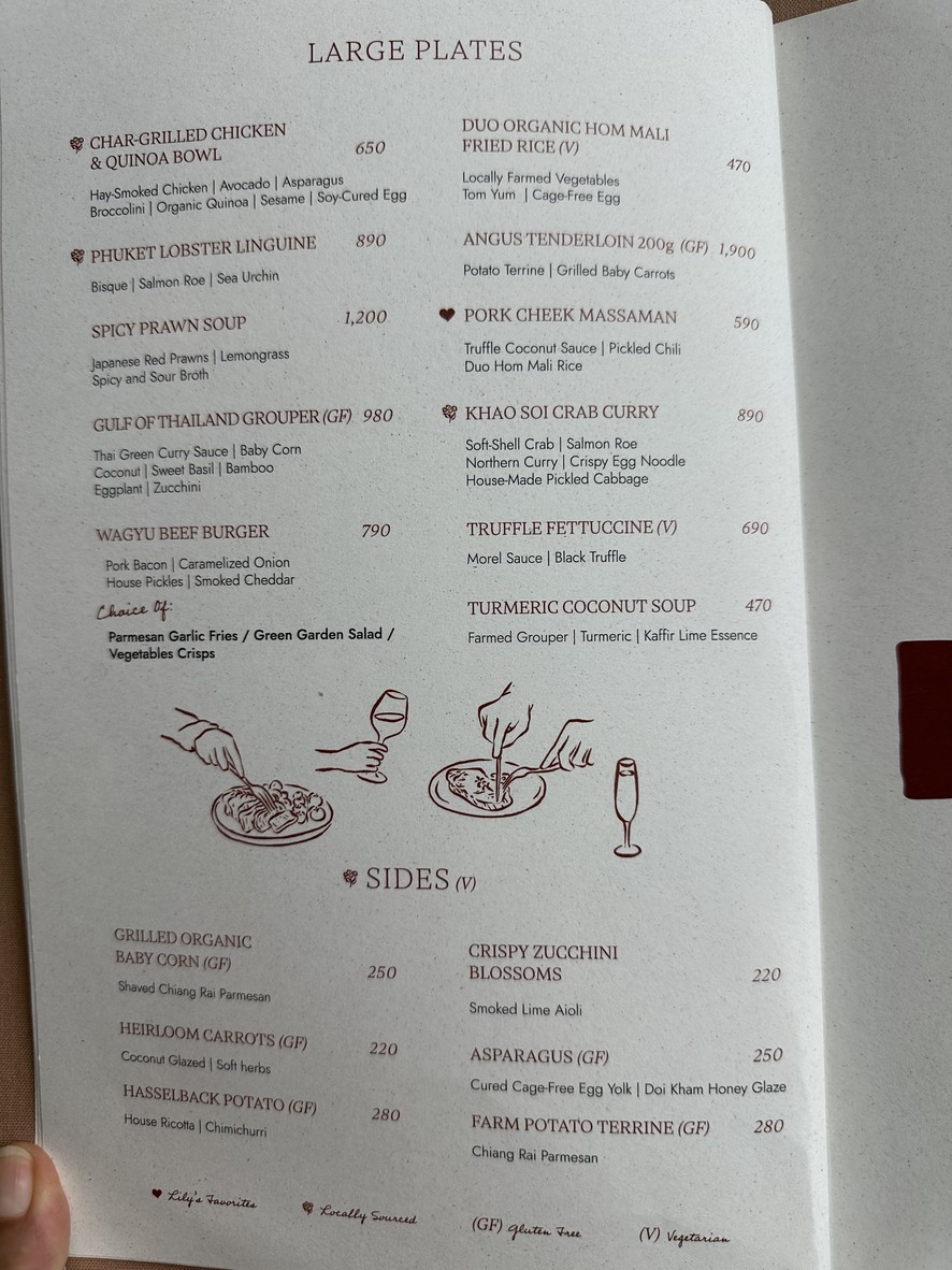 Lily’s menu 2