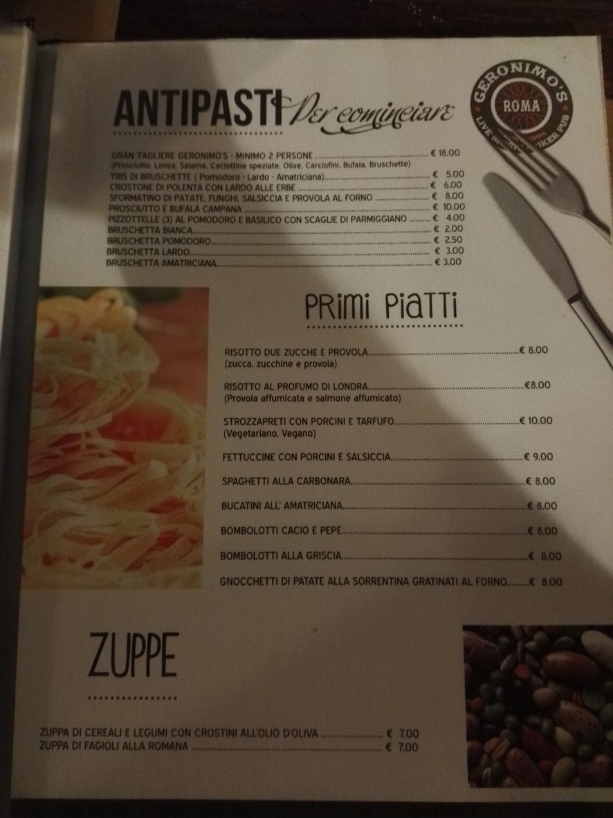 Geronimo's Restaurant & Live Music menu 2