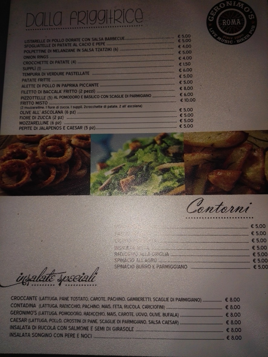 Geronimo's Restaurant & Live Music menu 5
