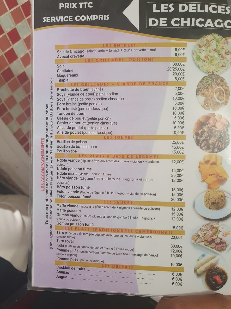 Chez Odette menu 1