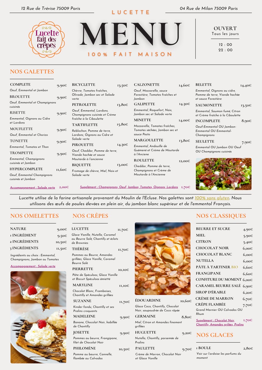 Lucette fait des crêpes menu 1
