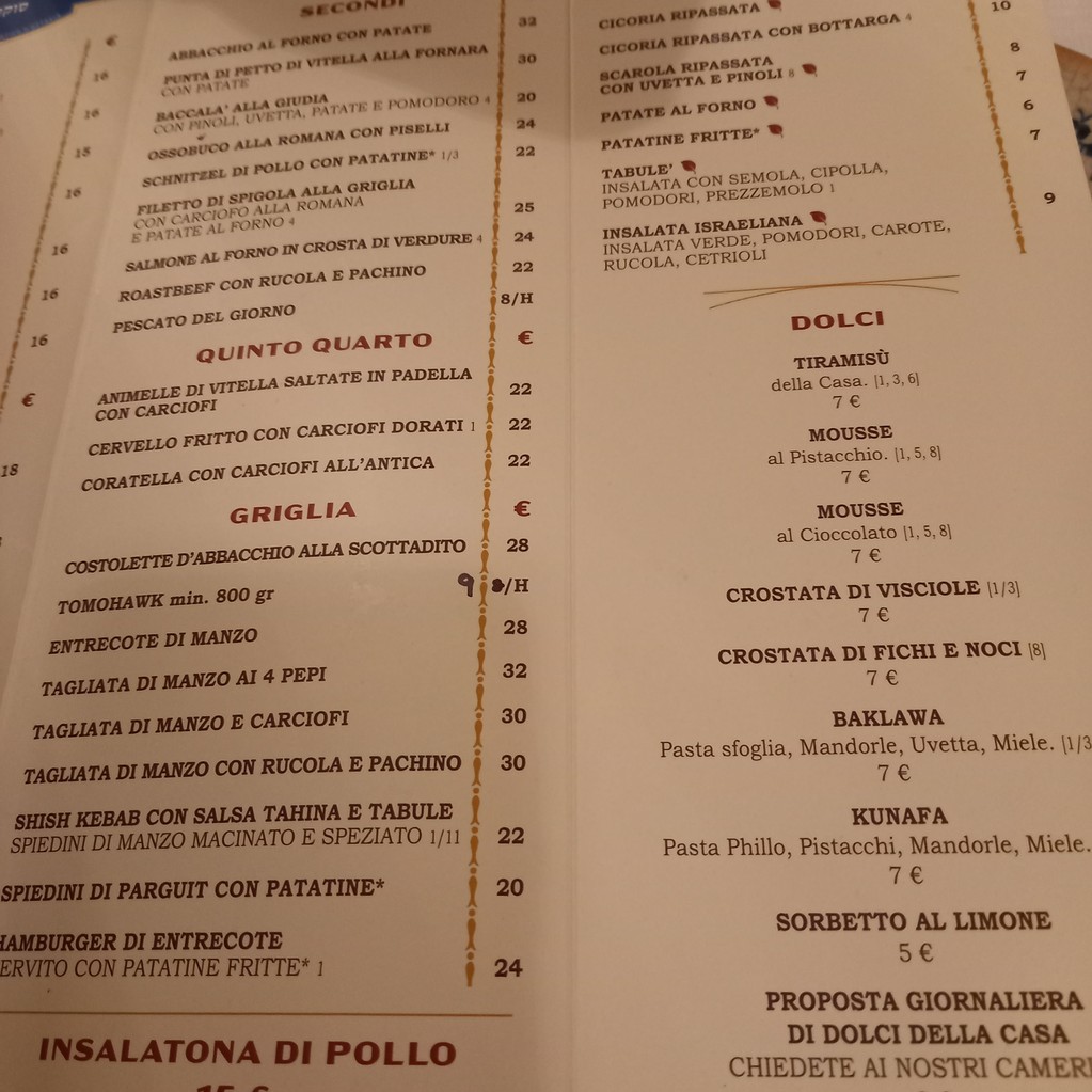 BaGhetto Ristorante Kosher-Portico d'Ottavia menu 3