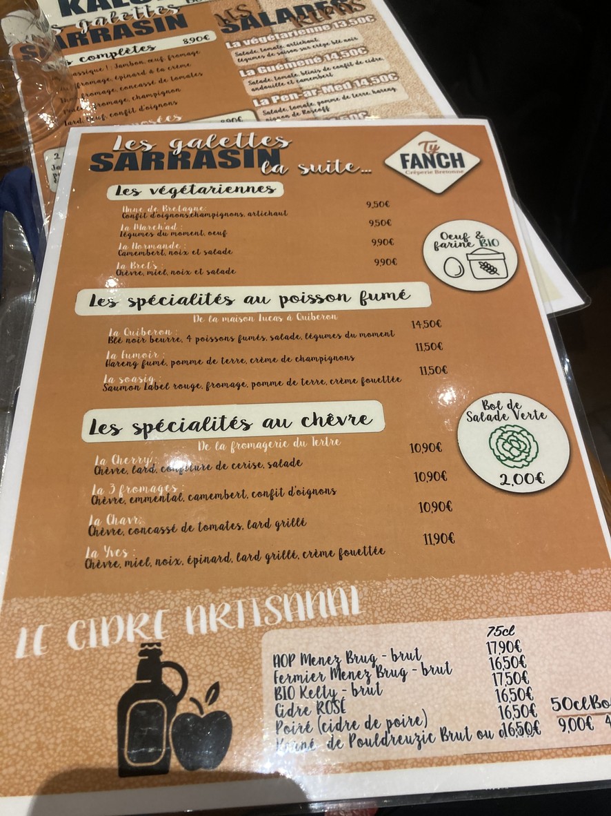 Crêperie Ty Fanch menu 2