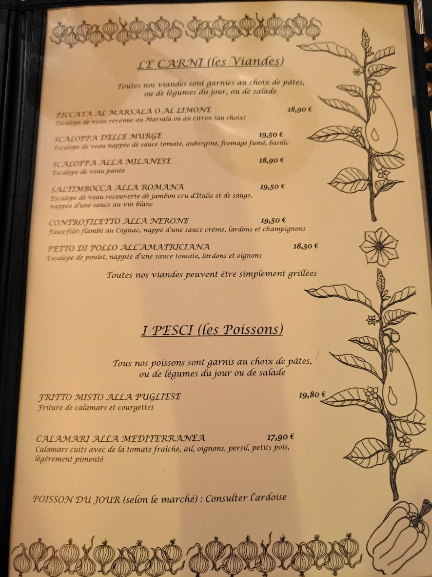 La Campagnola menu 2
